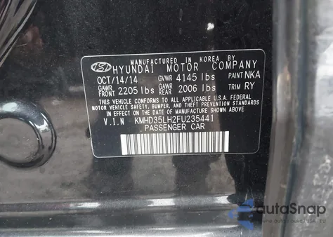 2015 Hyundai Elantra Gt from USA, damaged, VIN KMHD35LH2FU235441